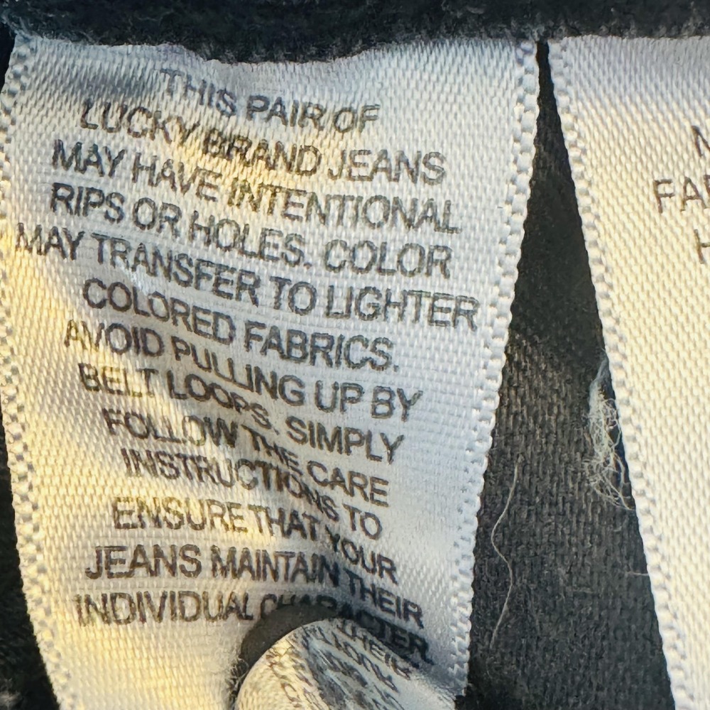 Lucky Brand 110 Slim Jeans Mens 36x32 Gray Charcoal Wash Slim Skinny Zip Fly - Picture 9 of 16